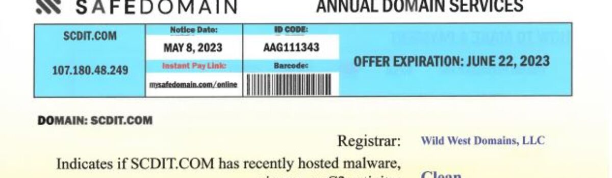 My Safe Domain – Domain Scam