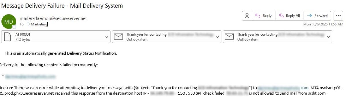Godaddy Hosting – Website Email Not Always Sending